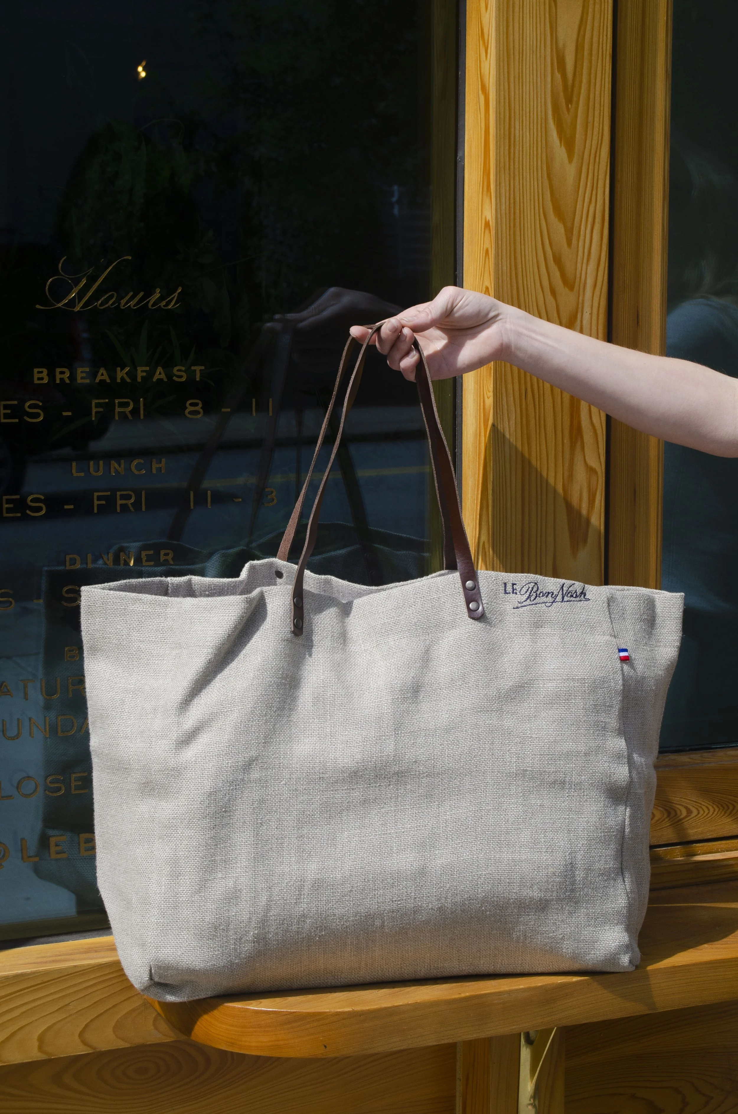 Linen shopper bag sale